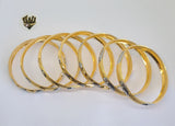 (1-4038) Gold Laminate - 8.5mm Two Tones Bangles - Dozen - BGO - Fantasy World Jewelry