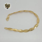 (1-0437) Gold Laminate - 6mm Alternative Herringbone Bracelet - BGF - Fantasy World Jewelry
