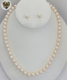 (MSET-16) Gold Laminate - 8mm Mallorca Pearls Set - BGF