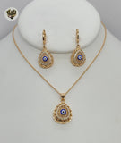 (1-6108) Gold Laminate- Evil Eye Set - BGO - Fantasy World Jewelry