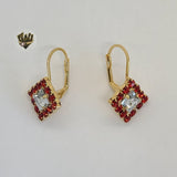 (1-1179) Gold Laminate - Zircon Earrings - BGF - Fantasy World Jewelry