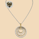 (2-66027) 925 Sterling Silver - 2mm Link Zircon Circle Necklace. - Fantasy World Jewelry