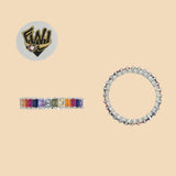 (2-5107) 925 Sterling Silver - Multicolor Eternity Ring - Fantasy World Jewelry