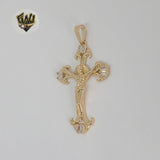 (1-2475-2) Colgantes de cruz de circonita laminada en oro - BGO