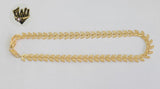 (1-0083) Gold Laminate - 6mm Leaf Link Anklet - 10" - BGF - Fantasy World Jewelry