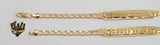 (1-60071) Gold Laminate - 5mm Curb Link Men Bracelet w/Plate - 8" - BGF - Fantasy World Jewelry
