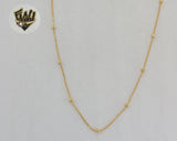 (1-1557) Gold Laminate - 1mm Box Balls Link Chain -BGF - Fantasy World Jewelry