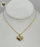 (1-6406) Gold Laminate- Heart Necklace - BGO - Fantasy World Jewelry