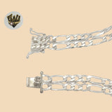 (2-0504) 925 Sterling Silver - 5.5mm Saint Figaro Bracelet - 8" - Fantasy World Jewelry