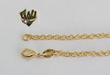 (1-0131) Gold Laminate - 2.5mm Rolo Link Anklets with Stones- 10" - BGO - Fantasy World Jewelry
