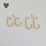 (1-2685) Gold Laminate - Zircon Half Hoops - BGF