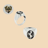 (2-5285) 925 Sterling Silver - Horse Men Ring - Fantasy World Jewelry