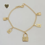 (1-0483) Gold Laminate - 2.5mm Rolo Charm Bracelet - 7.5" - BGF - Fantasy World Jewelry