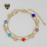 (1-0566) Gold Laminate Bracelet - Elephant Bracelet - 6.5" - BGO - Fantasy World Jewelry