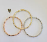 (1-4061) Gold Laminate - 10mm Three Tones Bangles - Triple - BGO - Fantasy World Jewelry