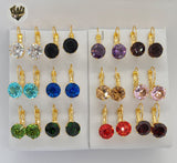 (1-1163) Gold Laminate - Multicolor Earrings - BGO - Fantasy World Jewelry