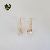 (1-2770-2) Laminado de Oro - Aretes Aros de Tres Tonos - BGF