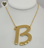 (MNECK-02) Stainless Steel - 2mm Rolo Link Letter Necklace - 20". - Fantasy World Jewelry