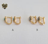 (1-2663 E-F) Gold Laminate - Eyes Hoops - BGO - Fantasy World Jewelry
