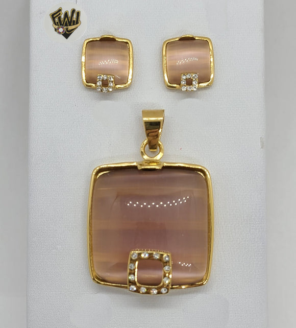 (4-9116) Stainless Steel - Bead Square Set. - Fantasy World Jewelry