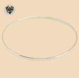 (2-0612) 925 Sterling Silver - 3mm Classic Plain Bangle - 2.1/4" - Fantasy World Jewelry