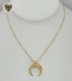 (4-7084) Stainless Steel - 1mm Balls Link Necklace with Pendant - 18". - Fantasy World Jewelry