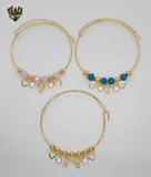 (MBAN-01) Laminado de oro - Brazalete con dijes de 1 mm - BGF