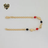 (1-0536) Laminado de oro - Brazalete de elefantes con eslabones marineros de 4 mm - 7,5" - BGF