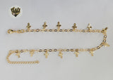 (1-0163) Gold Laminate - 3mm Open Link Anklet - 9.5" - BGF - Fantasy World Jewelry