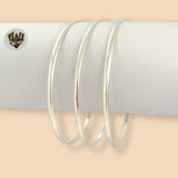 (2-0612) 925 Sterling Silver - 3mm Classic Plain Bangle - 2.1/4" - Fantasy World Jewelry