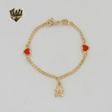 (1-0946) Pulsera de osito de peluche con eslabones curvos de 2 mm - BGF