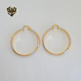 (1-2776) Gold Laminate - Three Tone Hoops - BGO