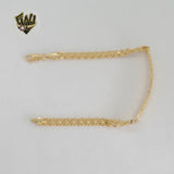 (1-0529) Laminado de oro - Pulsera de búho con eslabones Bismark de 5 mm - 8" - BGF