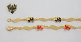 (1-0090) Gold Laminate - 6.5mm Alternative Link Anklet - 10" - BGO - Fantasy World Jewelry