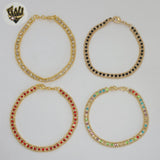(1-0860) Laminado de oro - Brazalete de bolas alternativas de 5,5 mm - 8" - BGO