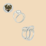 (2-5056) 925 Sterling Silver - Alternative Double Ring - Fantasy World Jewelry