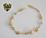 (1-0544) Gold Laminate Bracelet -8mm Alternative Style Bracelet -7.5''-BGF - Fantasy World Jewelry