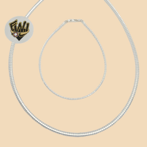 (2-66048) 925 Sterling Silver - 3mm Omega Set. - Fantasy World Jewelry