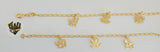 (1-0999) Gold Laminate-2mm Paper Clip Link Kids Bracelet w/ Charms- 6" - BGO - Fantasy World Jewelry
