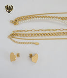 (4-7005) Stainless Steel - 6mm Layering Heart Necklace Set - 16"