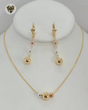 (1-6132) Gold Laminate- Three Tone Balls  Set - BGF - Fantasy World Jewelry