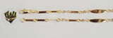 (1-0971-1) Gold Laminate -2mm Alternative Link Bracelet w/ Plate - 6" - BGO - Fantasy World Jewelry