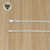 (2-2568) 925 Sterling Silver - 3mm Paper Clip Link Chain.