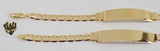 (1-60072) Gold Laminate - 7mm Marine Link Men Bracelet w/Plate - 8.5" - BGF - Fantasy World Jewelry