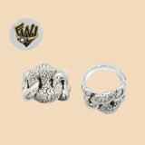 (2-5049) 925 Sterling Silver - Hollow Ring - Fantasy World Jewelry