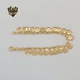 (1-0501-1) Gold Laminate - 3mm Figaro Link Happy Face Bracelet - BGF