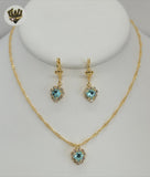 (1-6512) Gold Laminate - Zircon Heart Set - BGF - Fantasy World Jewelry