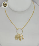 (1-6243) Gold Laminate - 2.5mm Religious Charms Necklace - BGF - Fantasy World Jewelry
