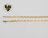 (1-0014) Gold Laminate - 3mm Curb Link Anklet - 10" - BGF - Fantasy World Jewelry