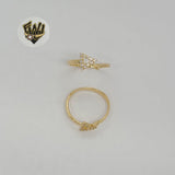 (1-3038) Gold Laminate - Zircon Triangle Ring - BGF - Fantasy World Jewelry